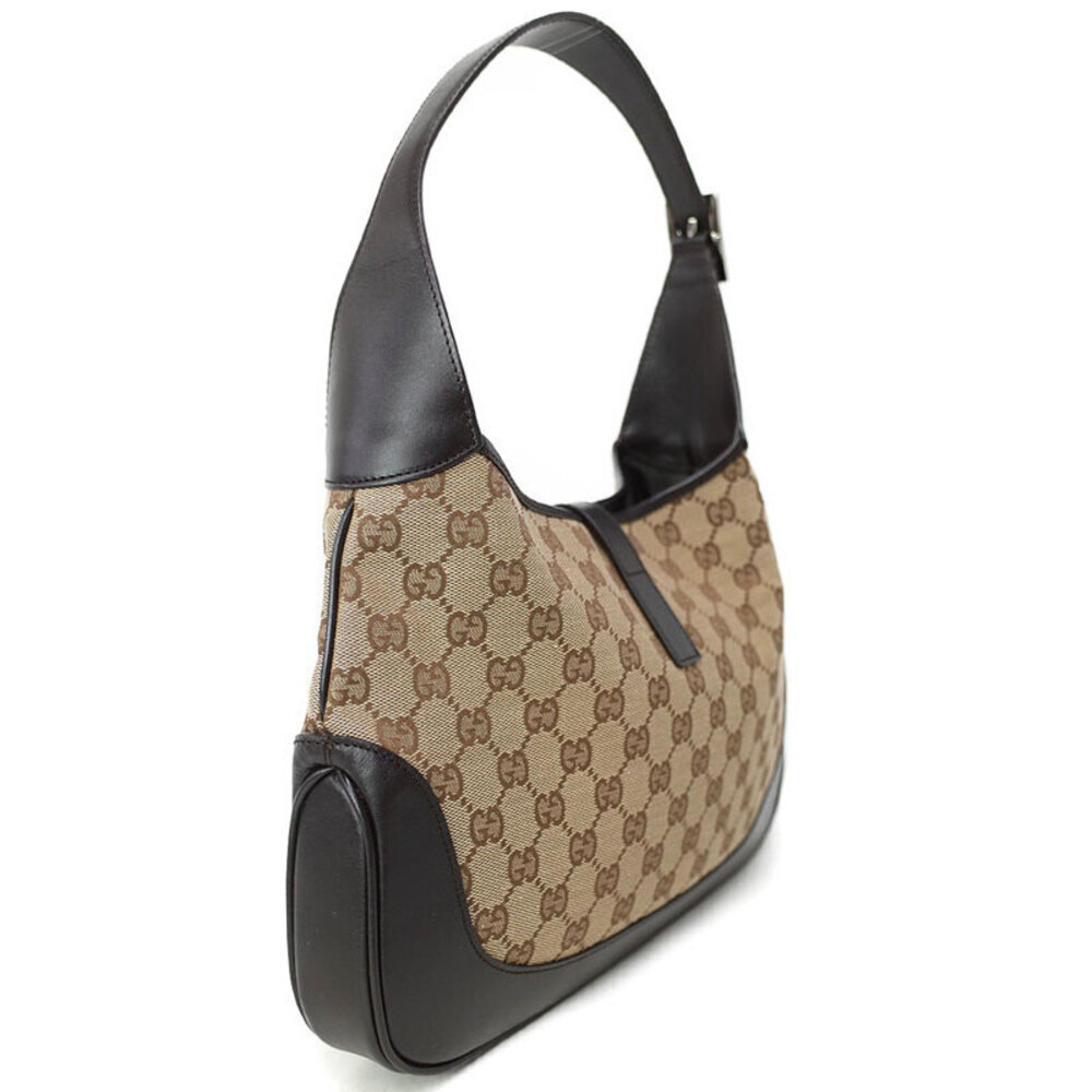 Gucci Web Leather Brown Stripe Bag Shoulder Jackie